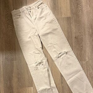PacSun Cream Distressed Women Jeans